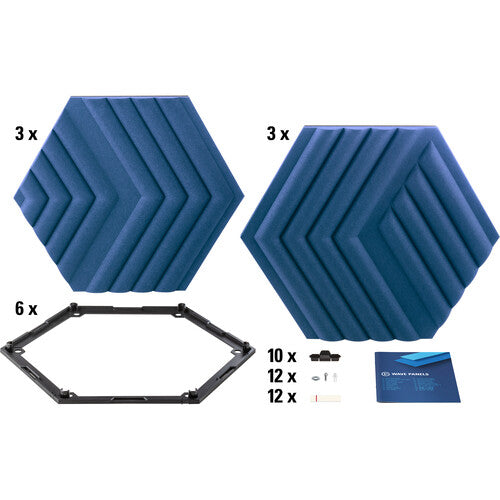 Elgato | Wave Panels Starter Set - Sound Proofing Acoustic Treatment Panels - Blue - 6PK | 10AAL9901