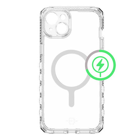 //// Itskins | Supreme_R Clear MagSafe Case iPhone 15 Plus - Transparent White Print | 120-7398