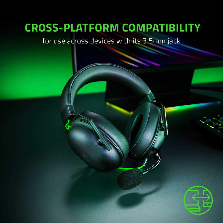 Razer | BlackShark V2 X Wired Gaming Headset with Microphone - Black/Green | RZ04-03240100-R3U1