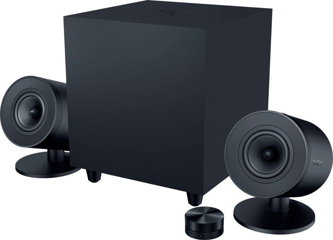 Razer | Nommo V2 Pro - Full Range 2.1 PC Gaming Speakers w/ Wireless Sub (4pcs) - Black | RZ05-04740100-R3U1
