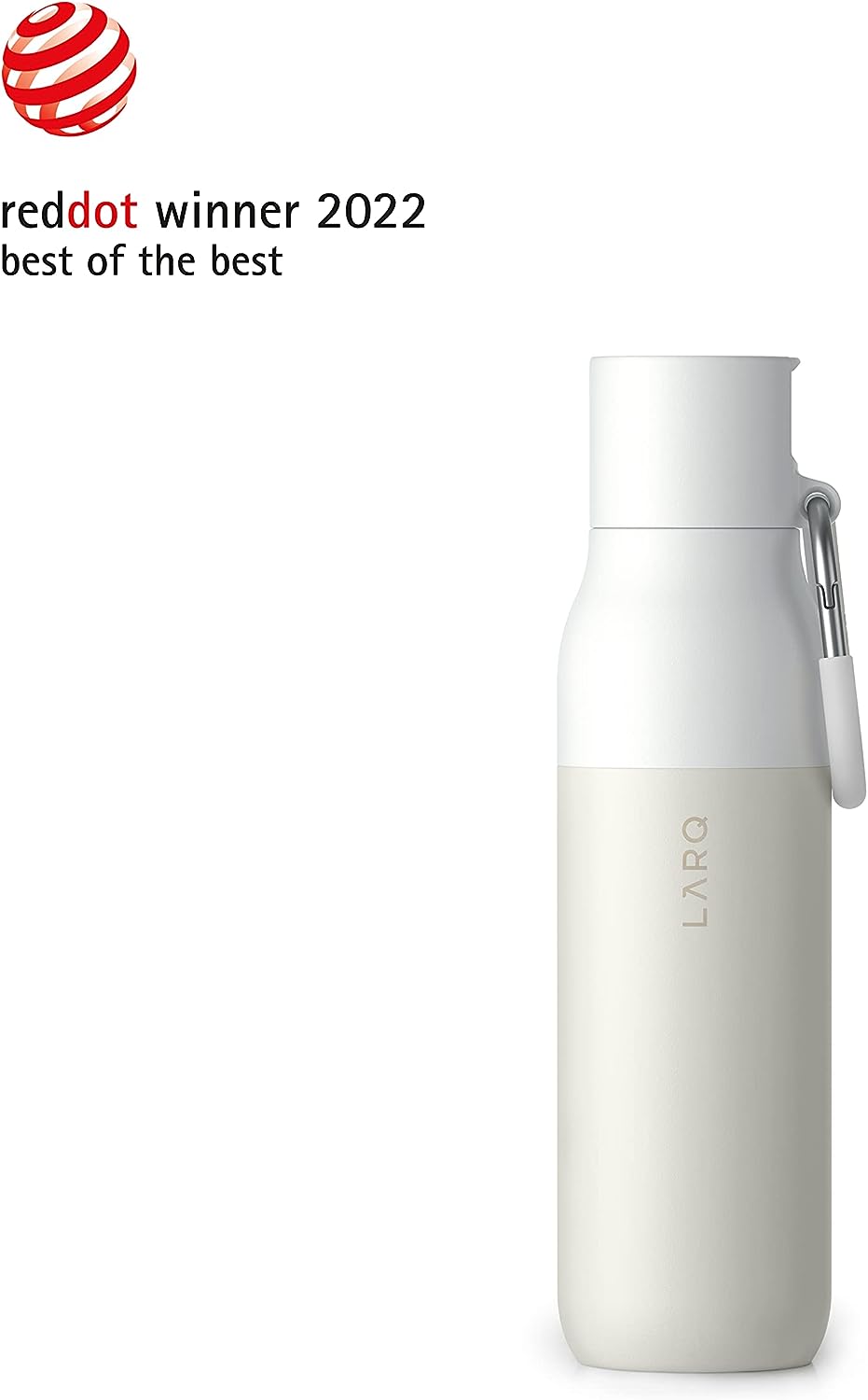 Larq | Filtered 740ml (25 oz.) Insulated Stainless Steel Water Bottle with Flip Top - Granite White | BFDGW074A