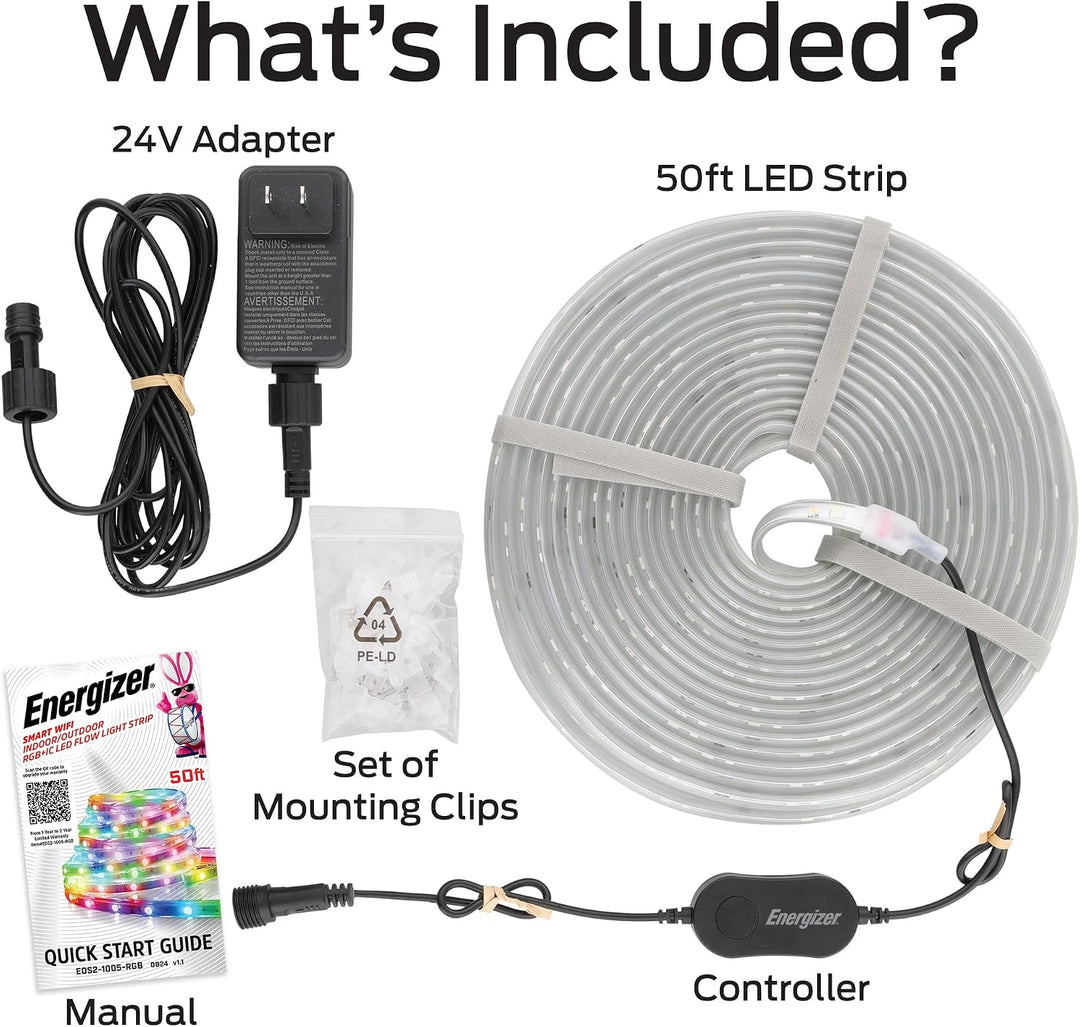 Energizer | Smart Outdoor Strip - Control your LED strip from anywhere 50ft | EOS2-1005-RGB