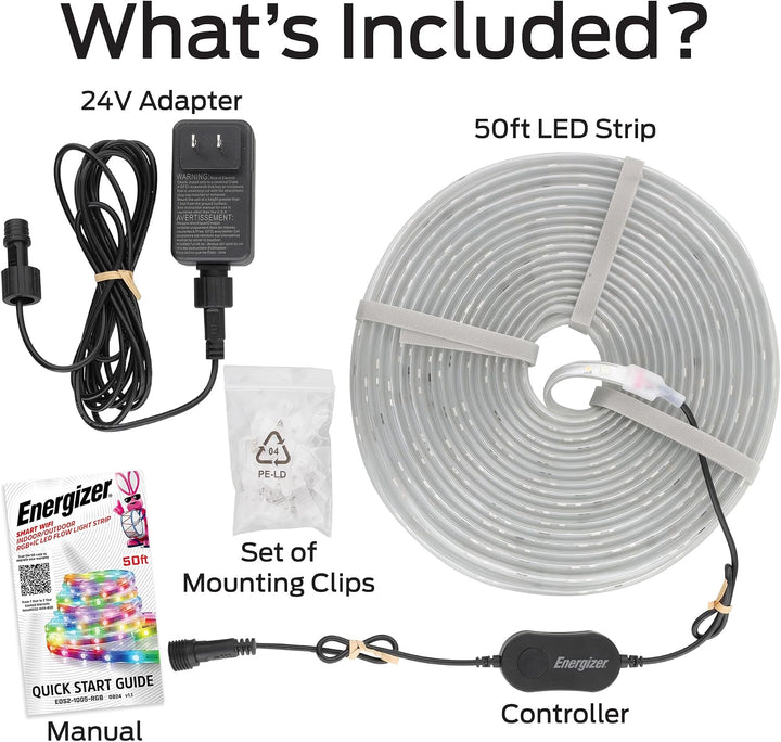 Energizer | Smart Outdoor Strip - Control your LED strip from anywhere 50ft | EOS2-1005-RGB