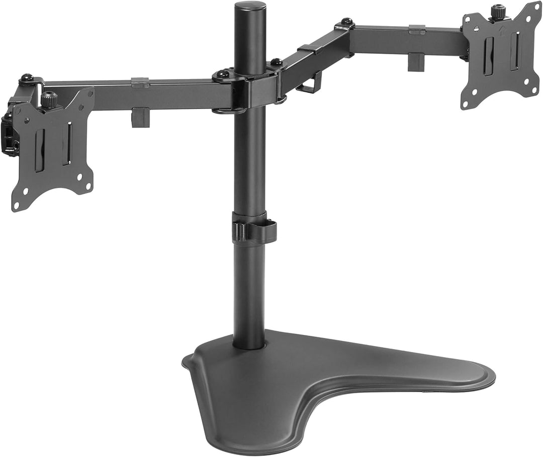 Amer | Dual Monitor Free Standing Desk Mount for 2 Screens up to 32 Heavy Duty fully Adjustable - Black | 2EZSTAND
