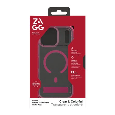 ZAGG | Graphene Santa Cruz Snap iPhone 18 Pro Max/17 Pro Max Kickstand Case - Raspberry Pink | 702322314
