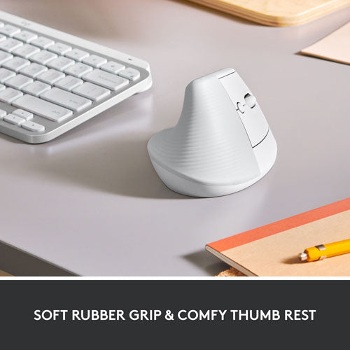 Logitech | Lift Vertical Ergonomic Mouse - Right Handed - White | 910-006469