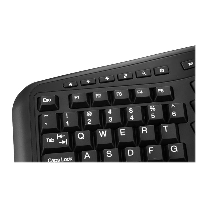Adesso | Tru-Form Media 1500 - Wireless Ergonomic Keyboard and Mouse Combo | WKB-1500GB