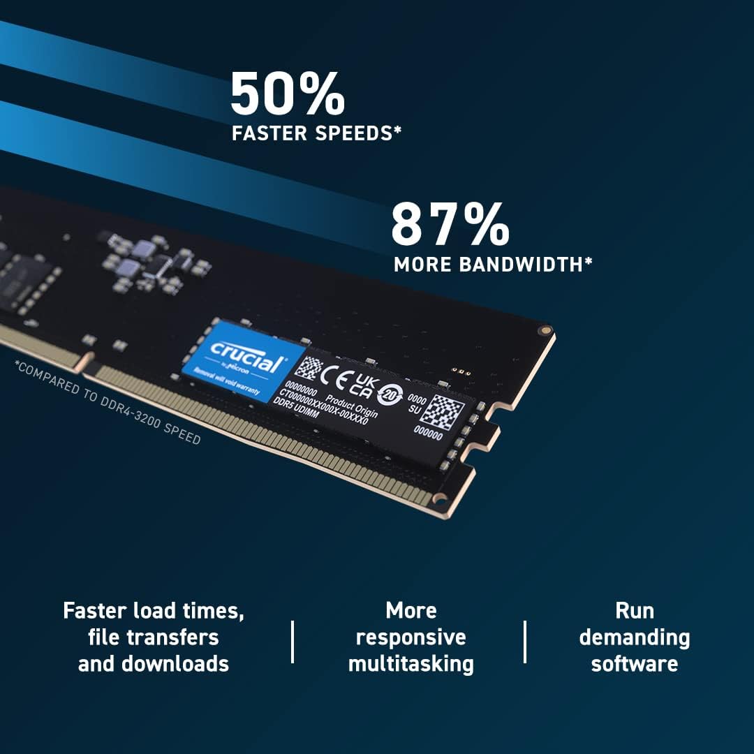 Crucial | RAM 32GB DDR5 4800Mhz UDIMM | CT32G48C40U5 – TRINITI TECH