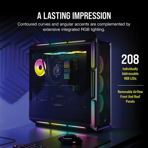 Corsair | iCUE 5000T RGB Tempered Glass Mid-Tower ATX PC Case - Black | CC-9011230-WW