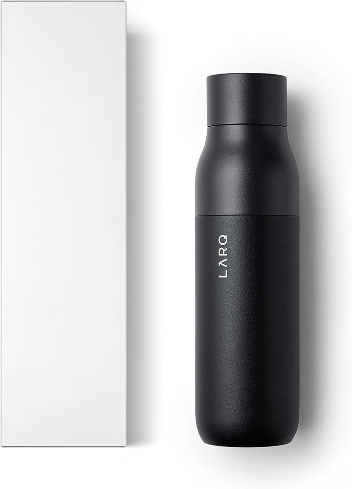Larq | Twist Top 500ml (17 oz.) Insulated Stainless Steel Water Bottle - Obsidian Black | BNDOB050A