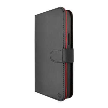 Uunique London | 2-in-1 Leather Folio & Detachable Back MagSafe Case iPhone 15/14/13 - Black/Red | 15-11345