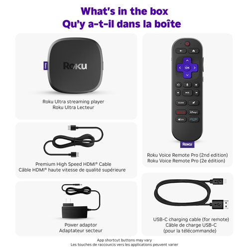Roku | Ultra 2024 4K HDR Media Streamer with Voice Remote Pro - Black | 4850CA