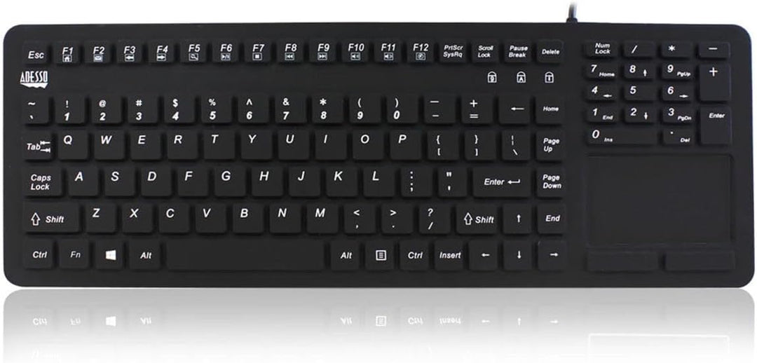 Adesso | Adesso SlimTouch Antimicrobial Waterproof USB Touchpad Keyboard - Black | AKB-270UB