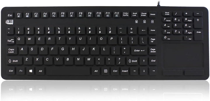 Adesso | Adesso SlimTouch Antimicrobial Waterproof USB Touchpad Keyboard - Black | AKB-270UB