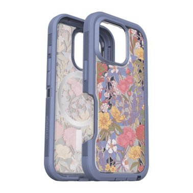 OtterBox | Defender XT Pro w/ MagSafe Series Case iPhone 16 Pro - Clear Purple Wildflowers | 77-96089