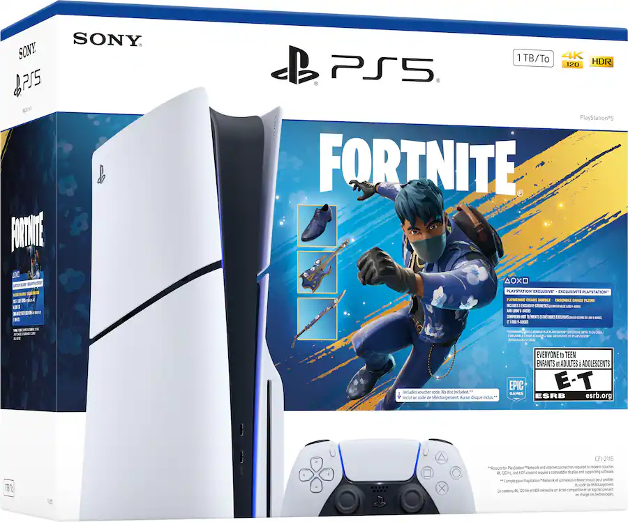 Sony | PlayStation 5 Slim Console Fortnite Flowering Chaos Bundle 1TB - White | 1000049926