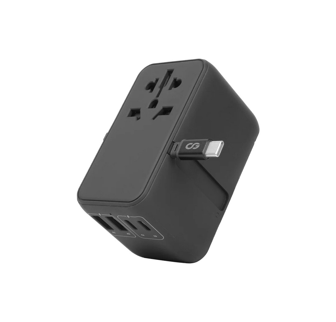 LOGiiX | World Traveler XL 65W with built-in cable - Black | LGX-14044