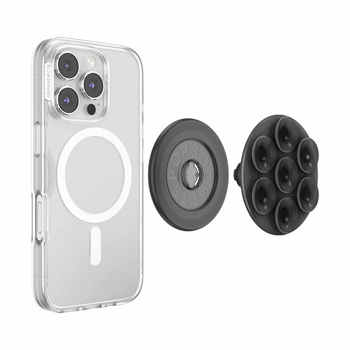 PopSockets | PopGrip Suck-Up for MagSafe Round with Adapter Translucent - Black | 807718