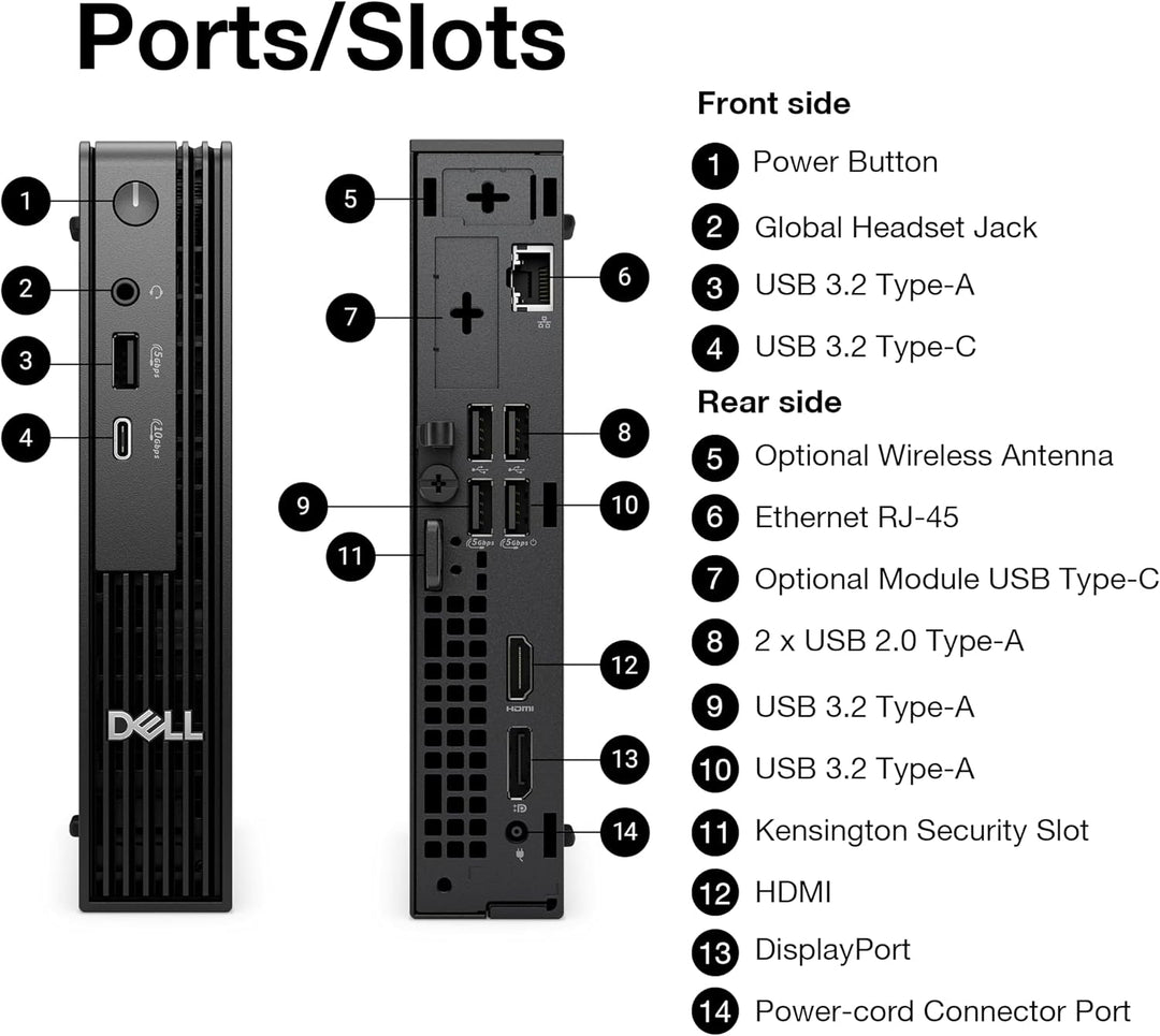 Dell | Pro Micro Desktop Ultra 5 235T 32GB DDR5 512GB Wifi BT W11 Pro 3YR Onsite