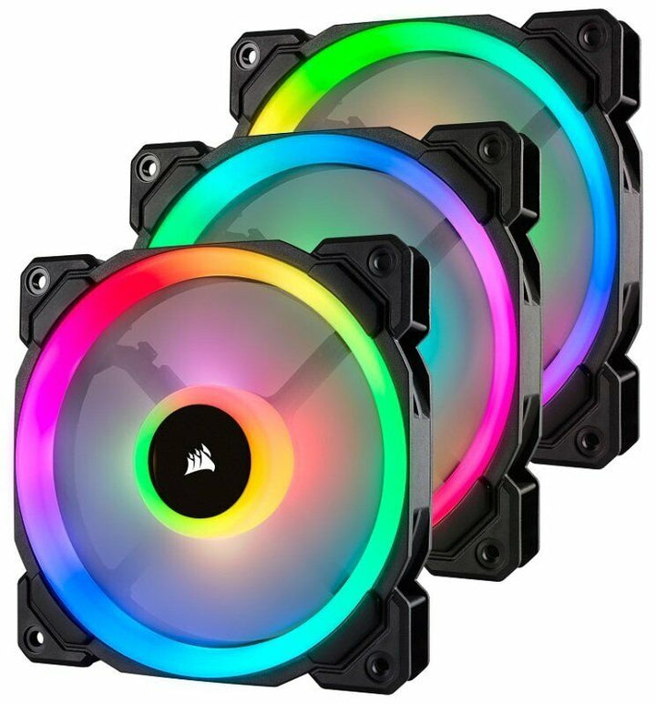 Corsair | LL Series LL120 RGB 120mm Dual Light Loop RGB LED PWM Fan 3 Fan Pack with Lighting Node Pro CO-9050072-WW