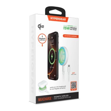 Hypergear | Qi2 MaxCharge MagSafe Wireless Magnetic Charger w/ Connected USB-C PD Cable 15W | 16317