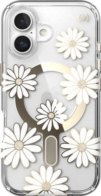 Speck | Presidio Lux MagSafe with ClickLock Apple iPhone 16 - Daisies/Clear | 150745-3257