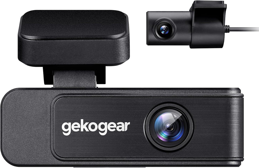 GekoGear | Orbit D410 4K/1K Dual Front and Rear View Dash Cam with APP and GPS Logging | Orbit D410