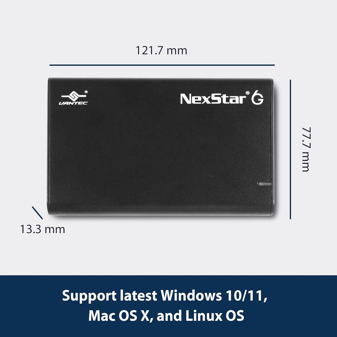 NexStar | SATA III to USB 3.2 Gen1 External SSD/HDD Enclosure  6G, 2.5” - Black | NST-268S3-BK