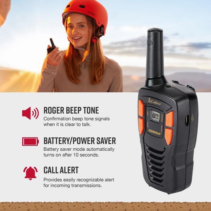 Cobra | 16-Mile Range Two-Way Radio Walkie Talkies 2 Pack | ACXT145