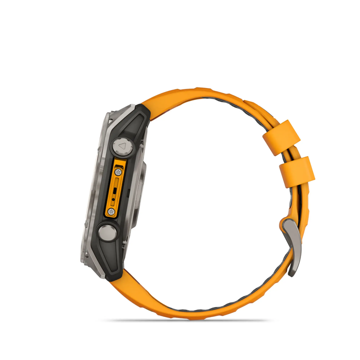 Garmin | fēnix 8 – 51mm AMOLED Sapphire Titanium Silicone Band - Spark Orange / Graphite | 010-02905-10