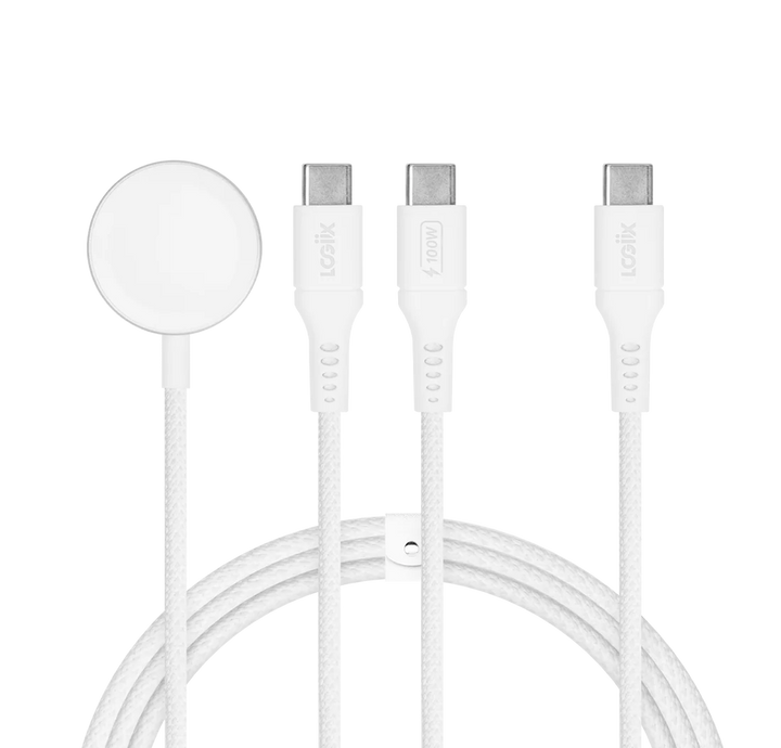 LOGiiX | Piston Connect Split 3-in-1 100W 5FT - White | LGX-14045