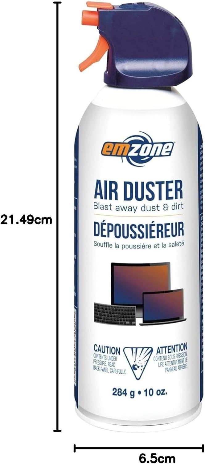 Emzone | Air Duster 10oz Aerosol Can Multi Use All Purpose Compressed Air Cleaner VOC Compliant | 47020