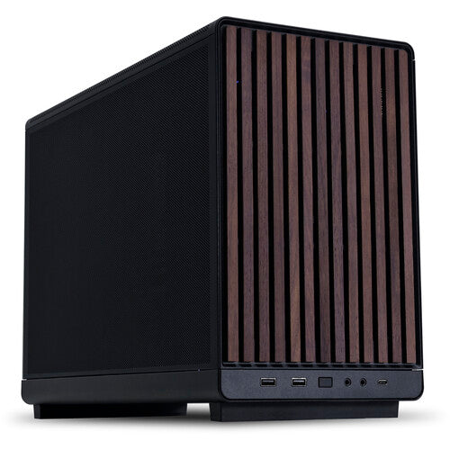 Lian-LI | CS Front Panel Mini Tower MicroATX Chassis - Black Wood | A3-MATX-WD BLACK