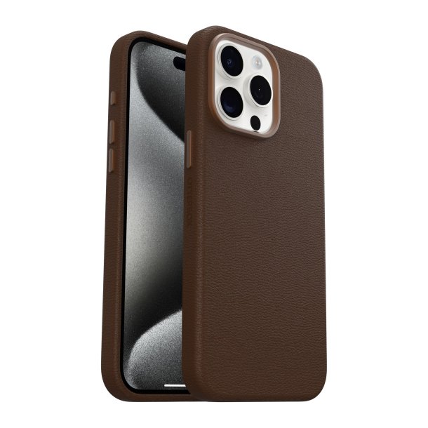 Otterbox | Symmetry Cactus Leather w/MagSafe case iPhone 15 Pro Max - Brown (Rich Adobe) | 15-12628