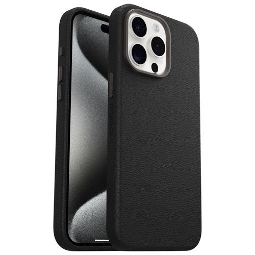 Otterbox | Symmetry Cactus Leather w/MagSafe case iPhone 15 Pro Max  - Black (Noir Ash) | 15-12626