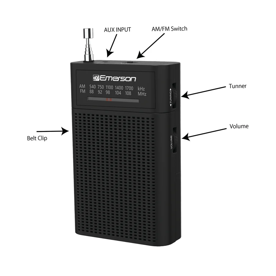 Emerson | Portable AM/FM Radio with Built-in Speaker | ER-7000