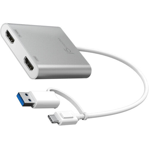 j5create | USB-C to Dual HDMI Multi-Monitor Adapter - White | JCA365