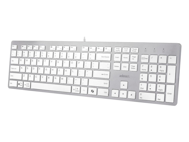 Adesso | Multi OS Scissor Switch Desktop Keyboard - White | AKB-730UW
