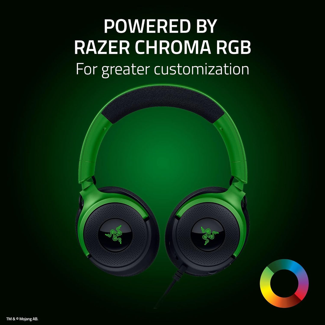 Razer | Kraken V4 X Wired Gaming Headset for PC, Mac, Playstation, Nintendo Switch, Steam Deck, Mobile, and Tablet - Minecraft Edition | RZ04-05180200-R3M1