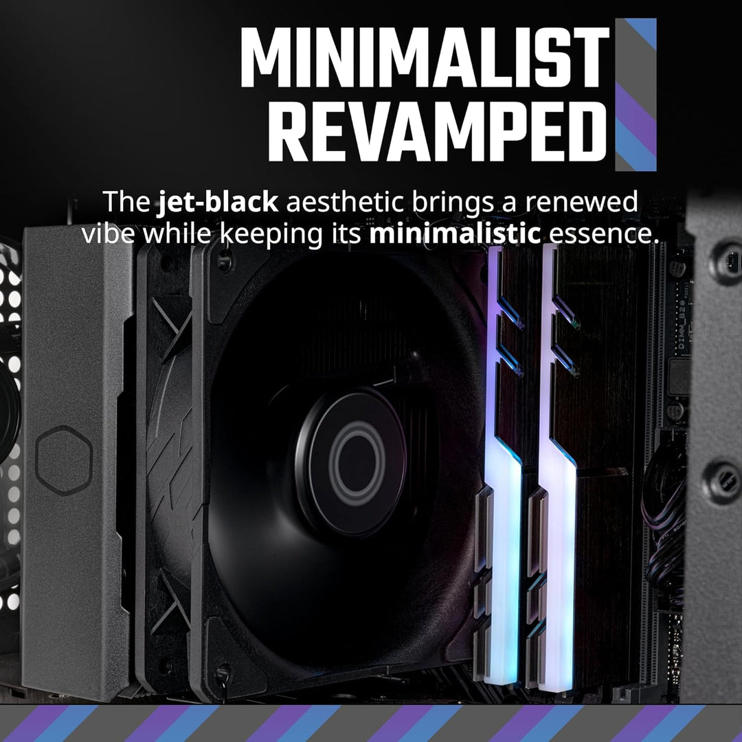 Cooler Master | Hyper 212 CPU Cooler w/ 120mm Sickleflow Fan CRYOFUZE Thermal Paste - Black Edition | RR-S4KK-25SN-R1