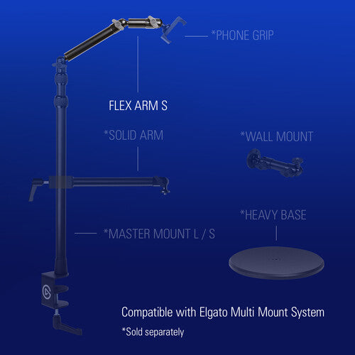 Elgato | Multi Mount System - Accessory - Solid Arm - Auxiliary Holding Arm | 10AAG9901