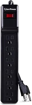 Cyberpower | 6-Outlets Essential Series Surge Protector 900J/125V, 4Ft - Black | CSB6012