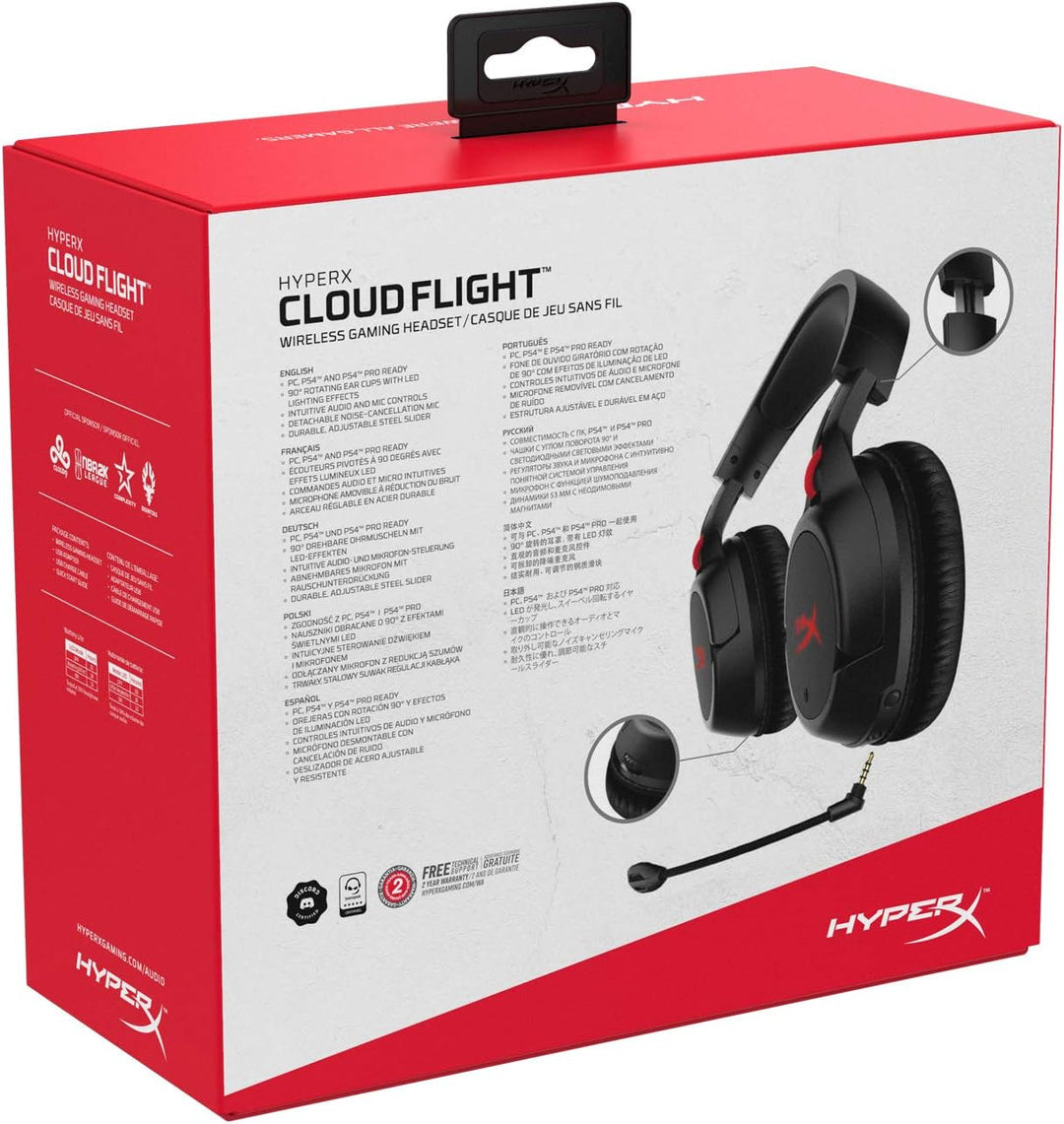 SO HyperX Cloud Flight Over-Ear Sound Isolating RF Wireless Gaming Headset - Black/Red | HX-HSCF-BK/AM