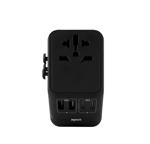 LOGiiX | World Traveler XL - Travel Adapter 65W - Black | LGX-13529
