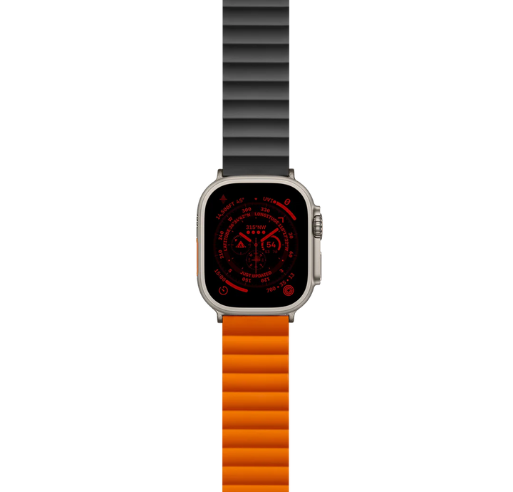 LOGiiX | Vibrance Link Apple Watch Band 42/44/45/49mm - Black/Orange | LGX-13548