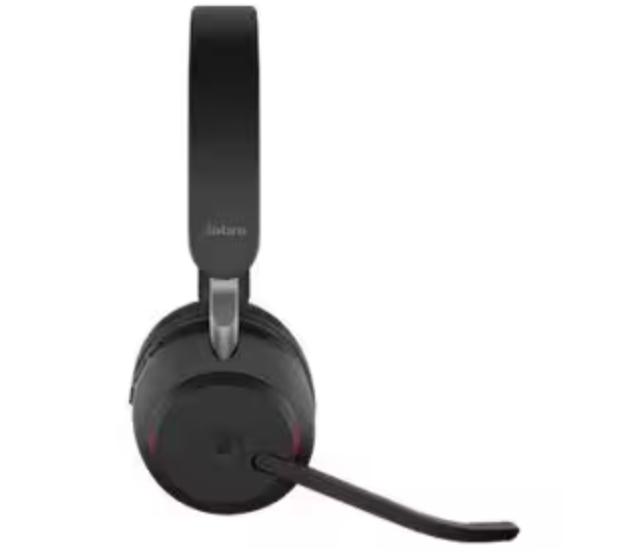 Jabra | Evolve2 65 Link380a MS Stereo Wireless Noise-Isolating Headset with Stand - Black