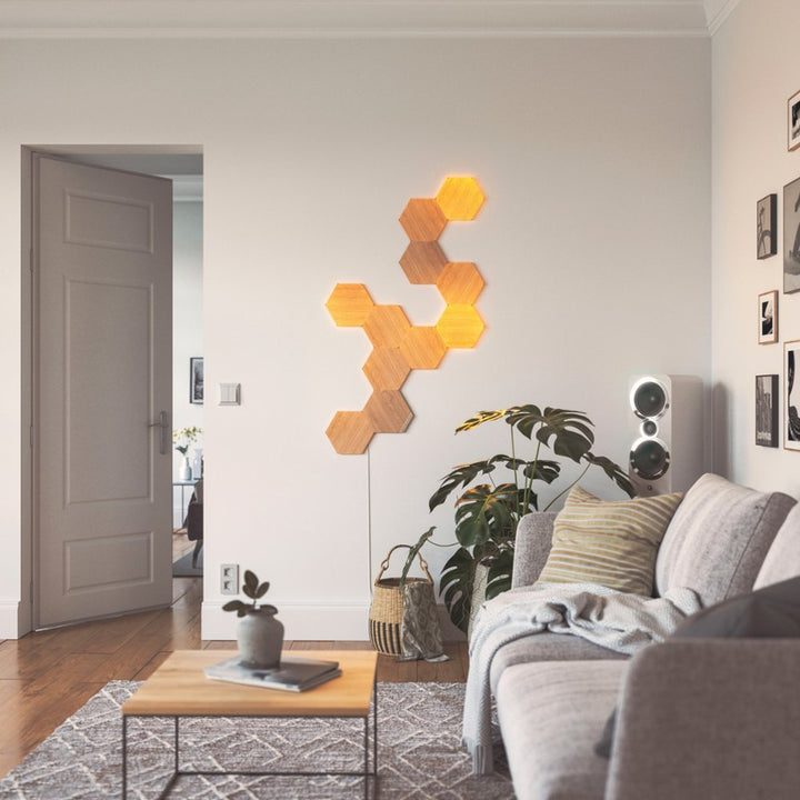 Nanoleaf | Elements - Wood Look Hexagons - Expansion Pack - 3 Panels | NL52-E-0001HB-3PK