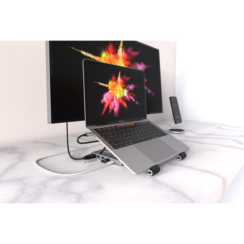 Hyper | Universal USB-C Hub HyperDrive & Laptop Stand 7-In-1 Space Grey | HD71HS