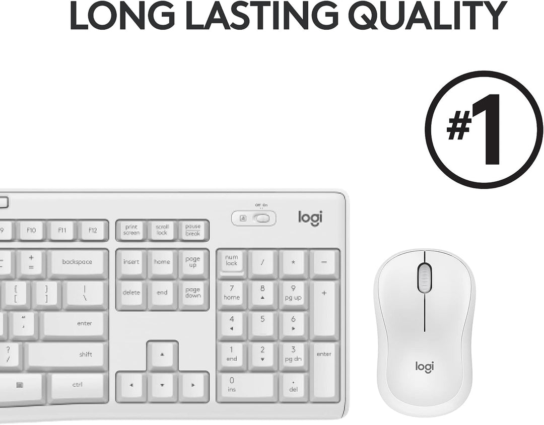 Logitech | MK295 Silent Wireless Optical Keyboard & Mouse Combo - Off-White | 920-009783