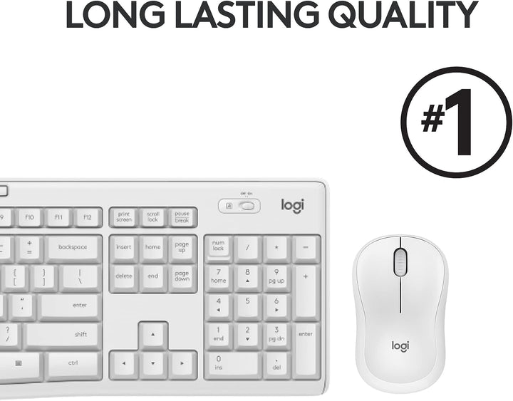 Logitech | MK295 Silent Wireless Optical Keyboard & Mouse Combo - Off-White | 920-009783